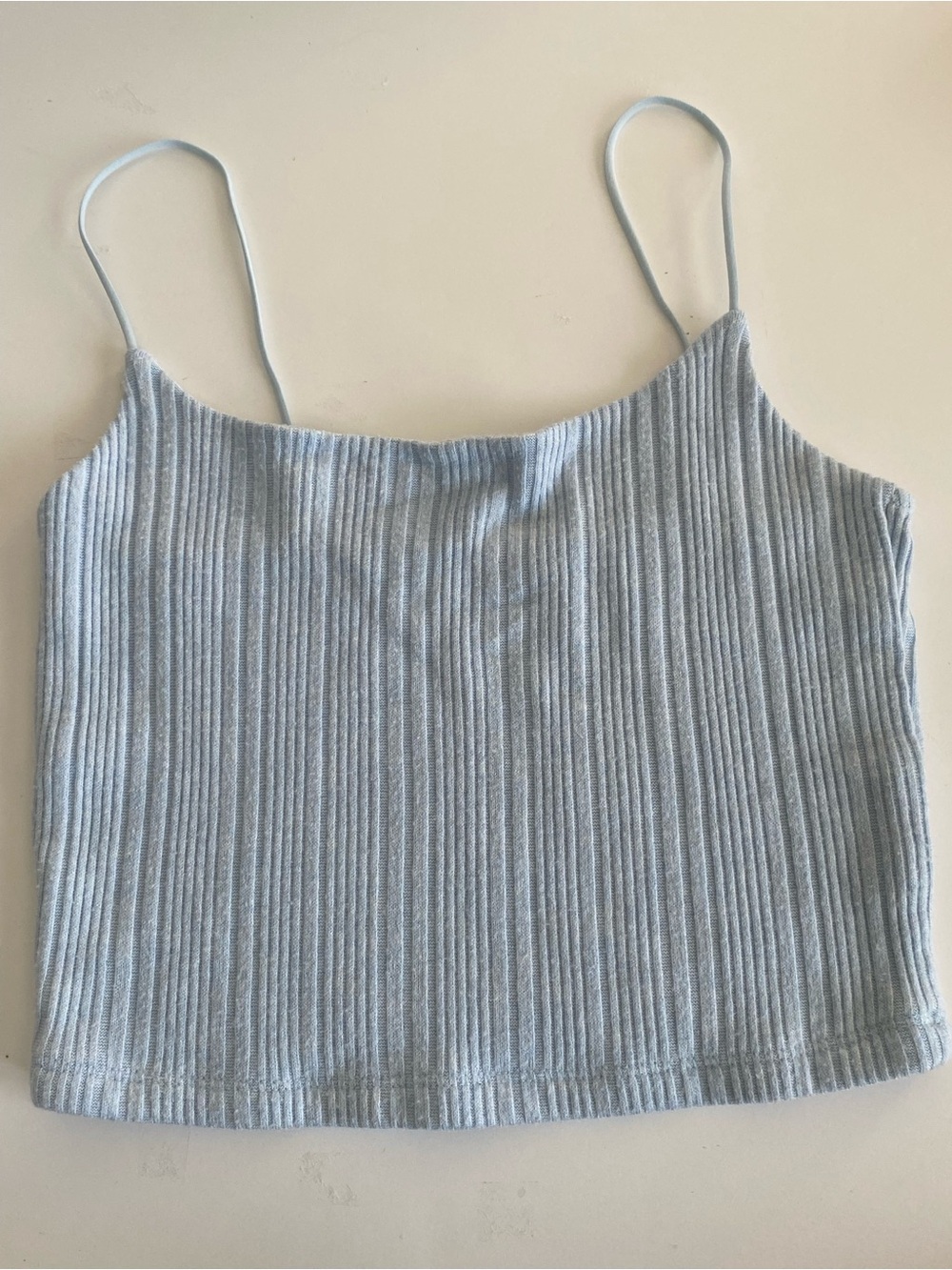 Aeropostale seriously soft bungee cami cropped Tank Top light blue ribbed Medium